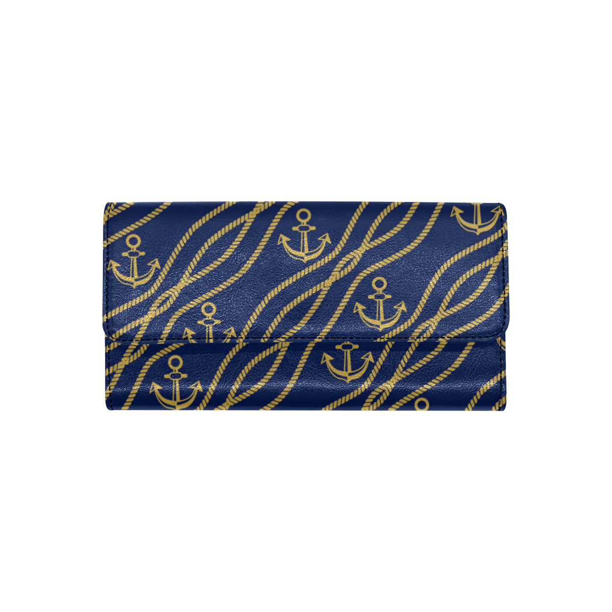 Nautical Anchor Rope  Pattern Women's Trifold Wallet