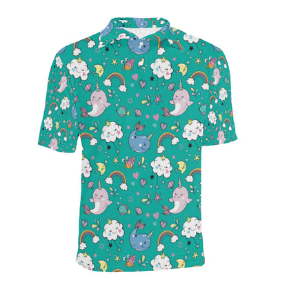 Narwhal Pattern Print Design 04 Men Polo Shirt