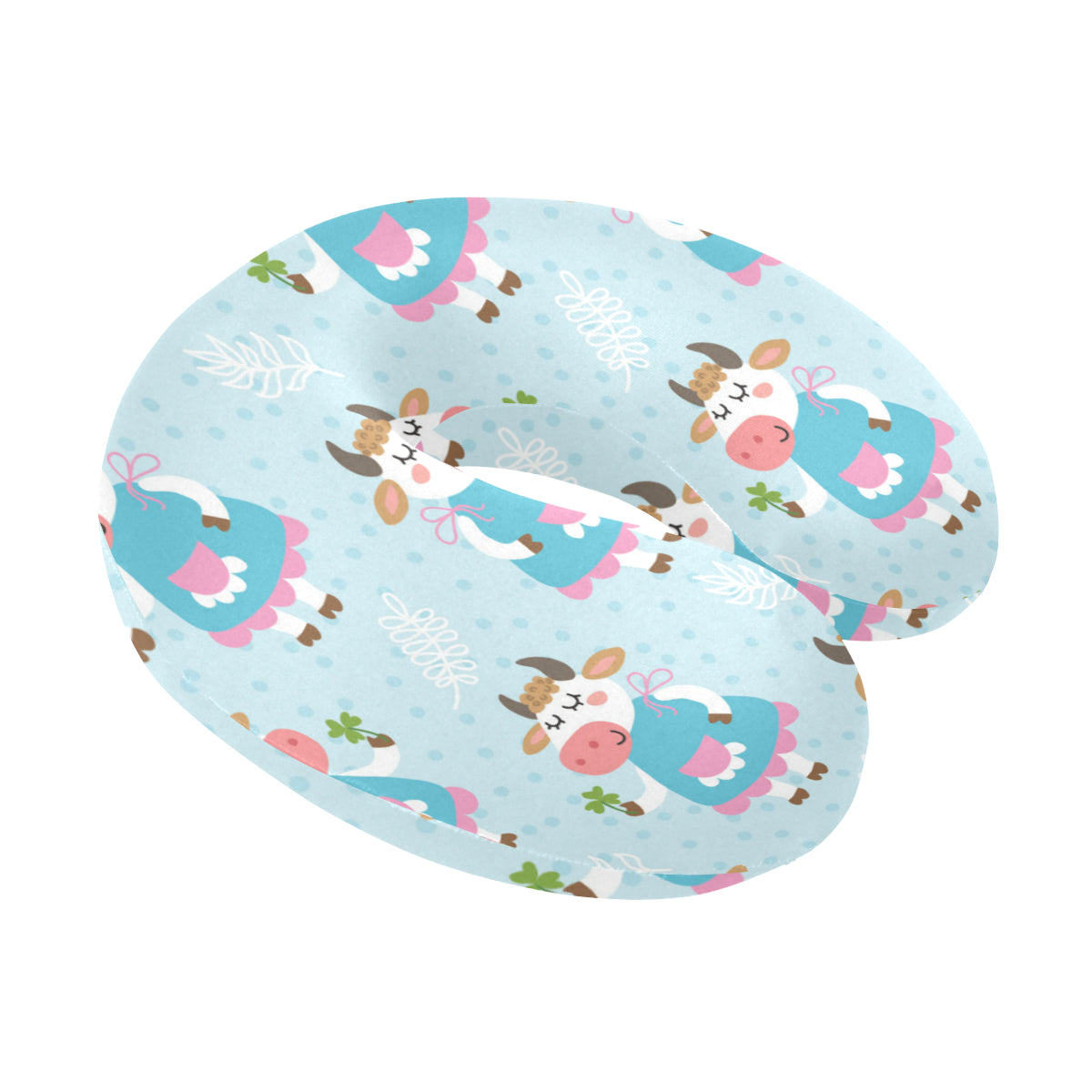 Cattle Happy Pattern Print Design 03 U-Shaped Travel Neck Pillow