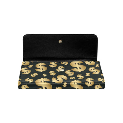 Dollar Pattern Print Design DO04 Women's Trifold Wallet