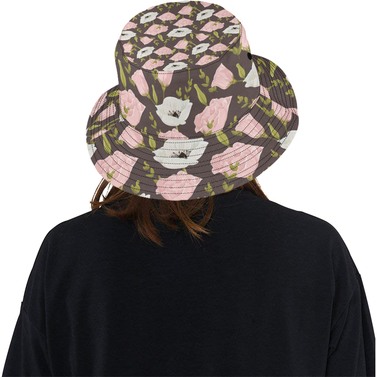 Anemone Pattern Print Design AM011 Unisex Bucket Hat