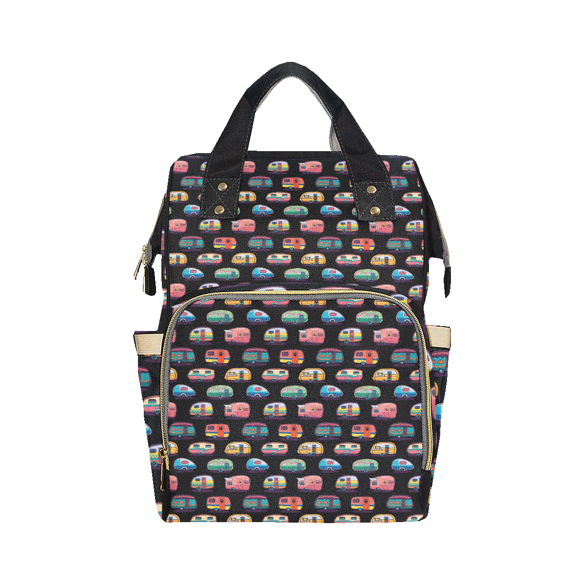 Camper Camping Pattern Diaper Bag Backpack