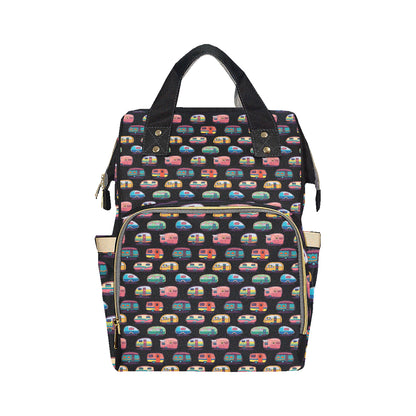 Camper Camping Pattern Diaper Bag Backpack