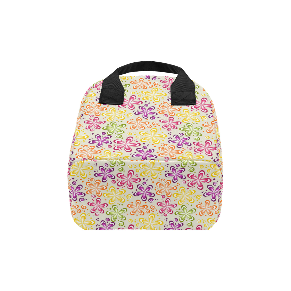 Flower Power Colorful Design Print Insulated Lunch Bag