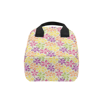 Flower Power Colorful Design Print Insulated Lunch Bag
