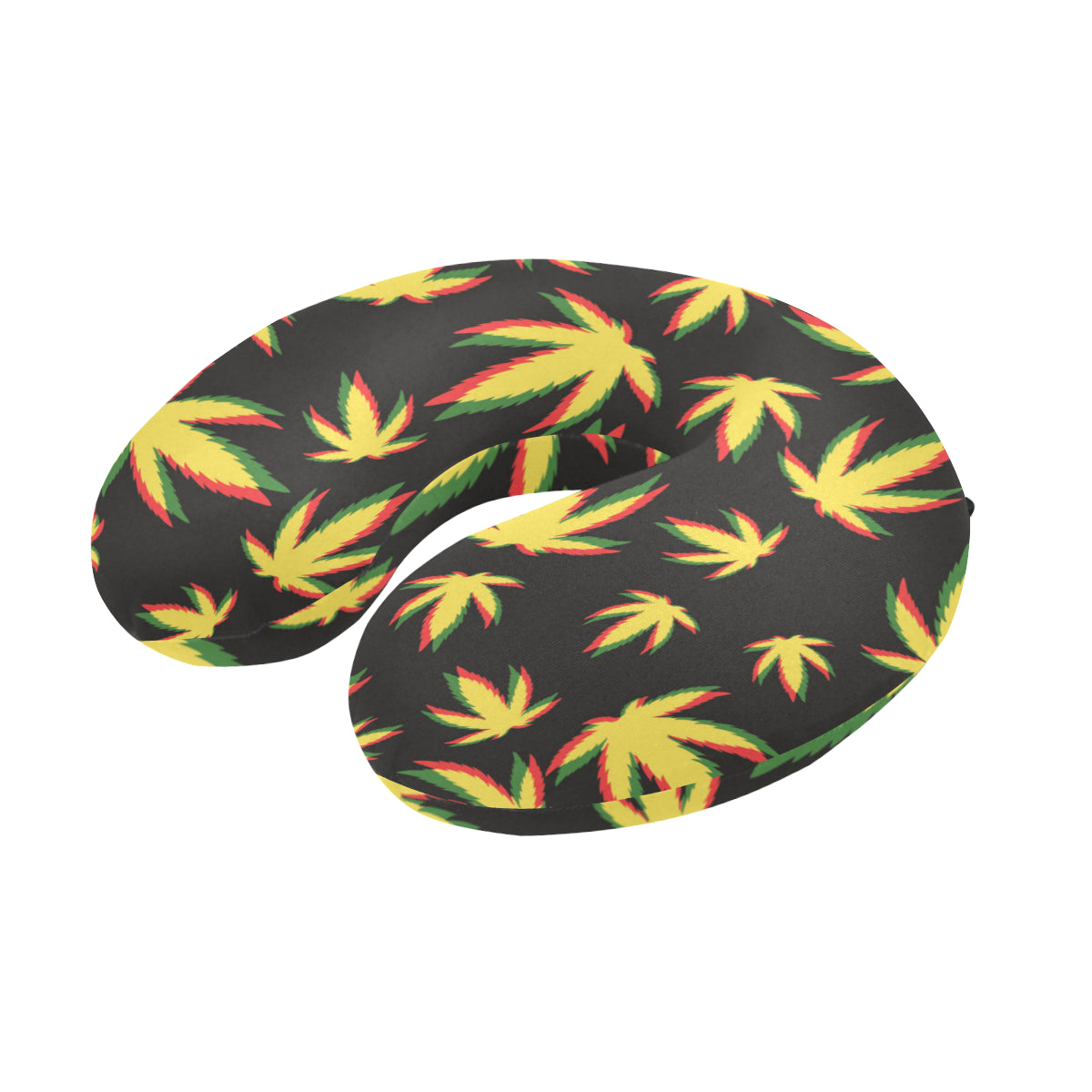 Pot Leaf Pattern Print Design A02 U-Shaped Travel Neck Pillow