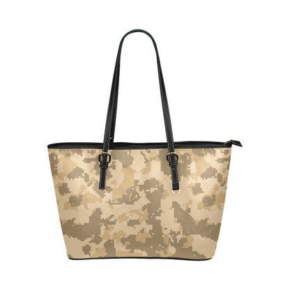 ACU Digital Desert Camouflage Leather Tote Bag