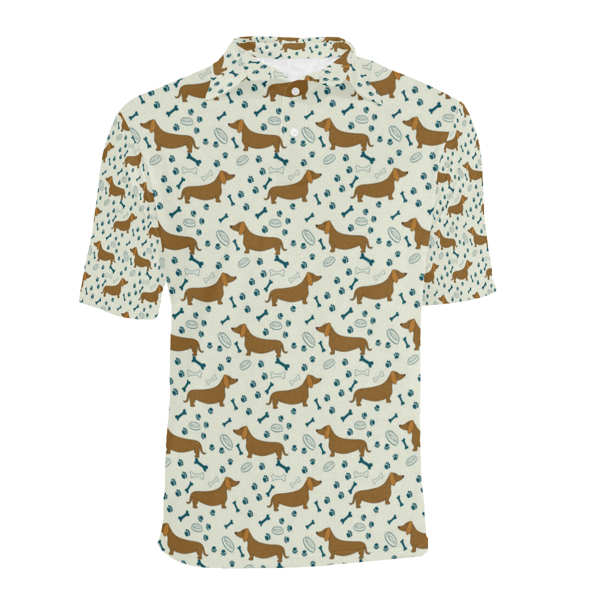 Dachshund Pattern Print Design 01 Men Polo Shirt