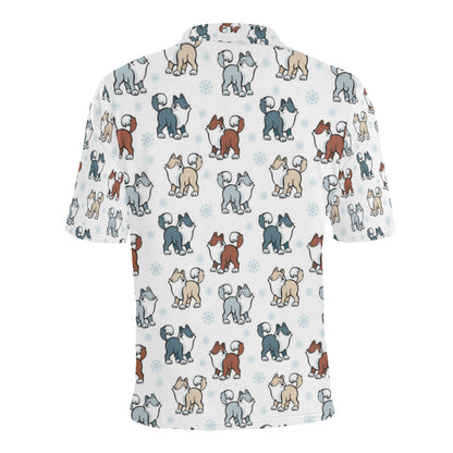 Alaskan Malamute Pattern Print Design 02 Men Polo Shirt