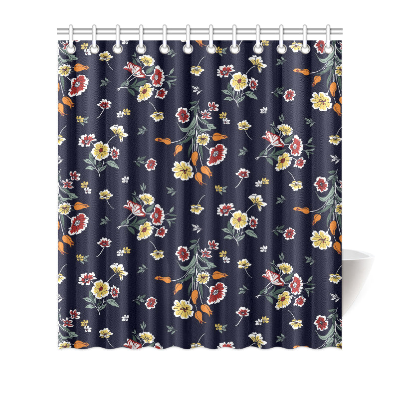 Summer Floral Pattern Print Design SF01 Shower Curtain