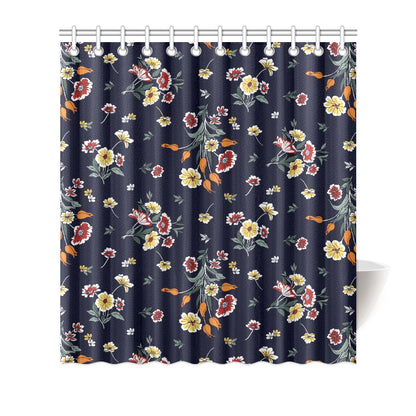 Summer Floral Pattern Print Design SF01 Shower Curtain