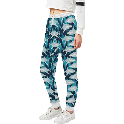 Shark Design Print Unisex Sweatpants