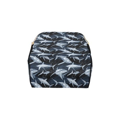 Shark Print Pattern Diaper Bag Backpack