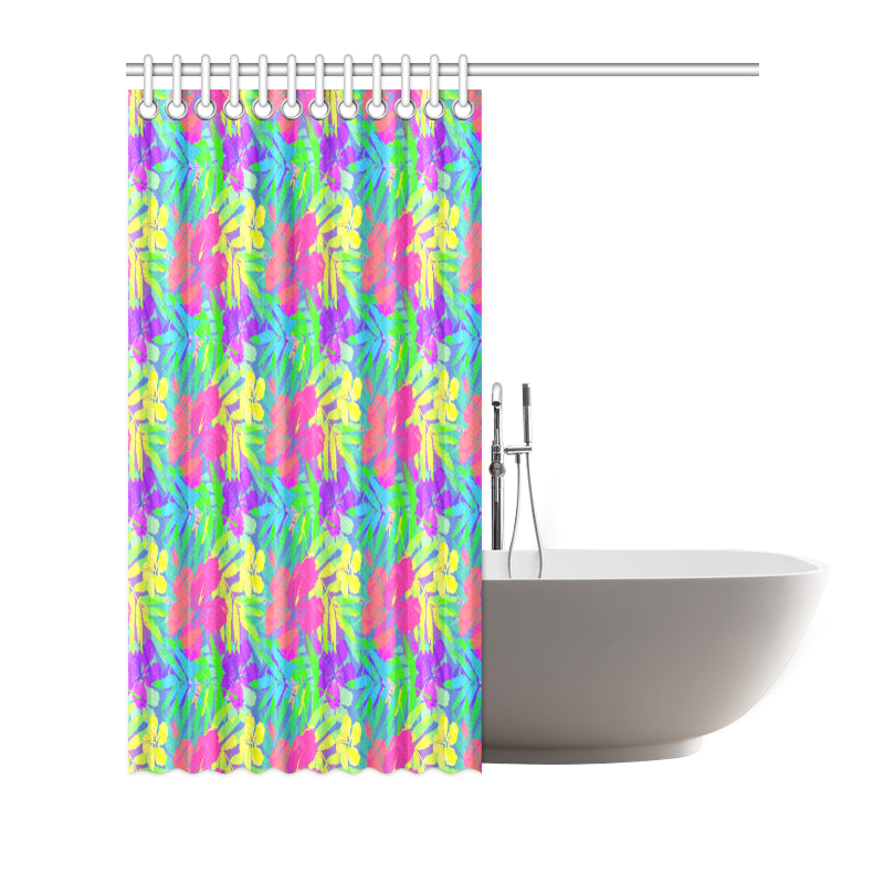 Neon Tropical Pattern Print Design A03 Shower Curtain