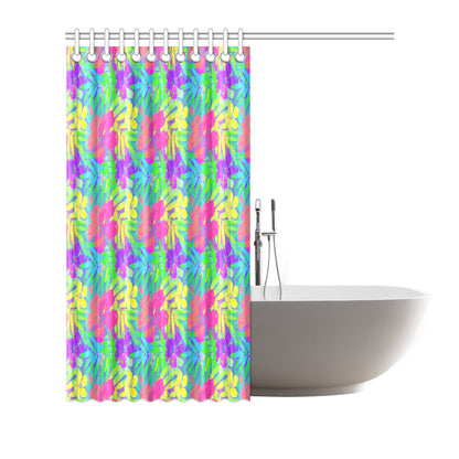 Neon Tropical Pattern Print Design A03 Shower Curtain