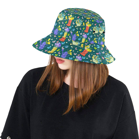 Gardening Pattern Print Design G08 Unisex Bucket Hat