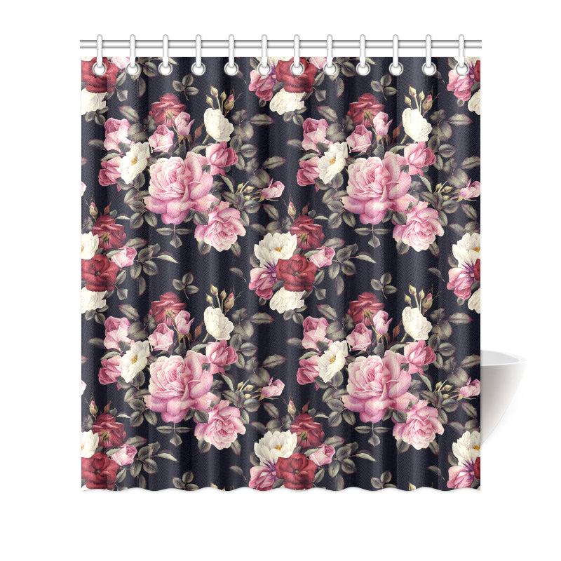 Rose Pattern Shower Curtain
