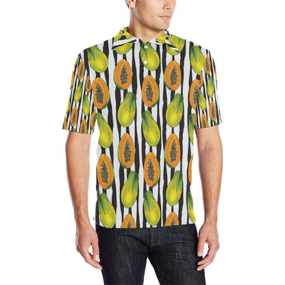 Papaya Pattern Print Design PP01 Men Polo Shirt