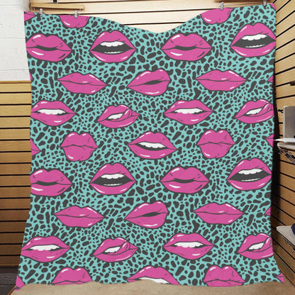 Lip Pattern Print Design 04 Premium Quilt