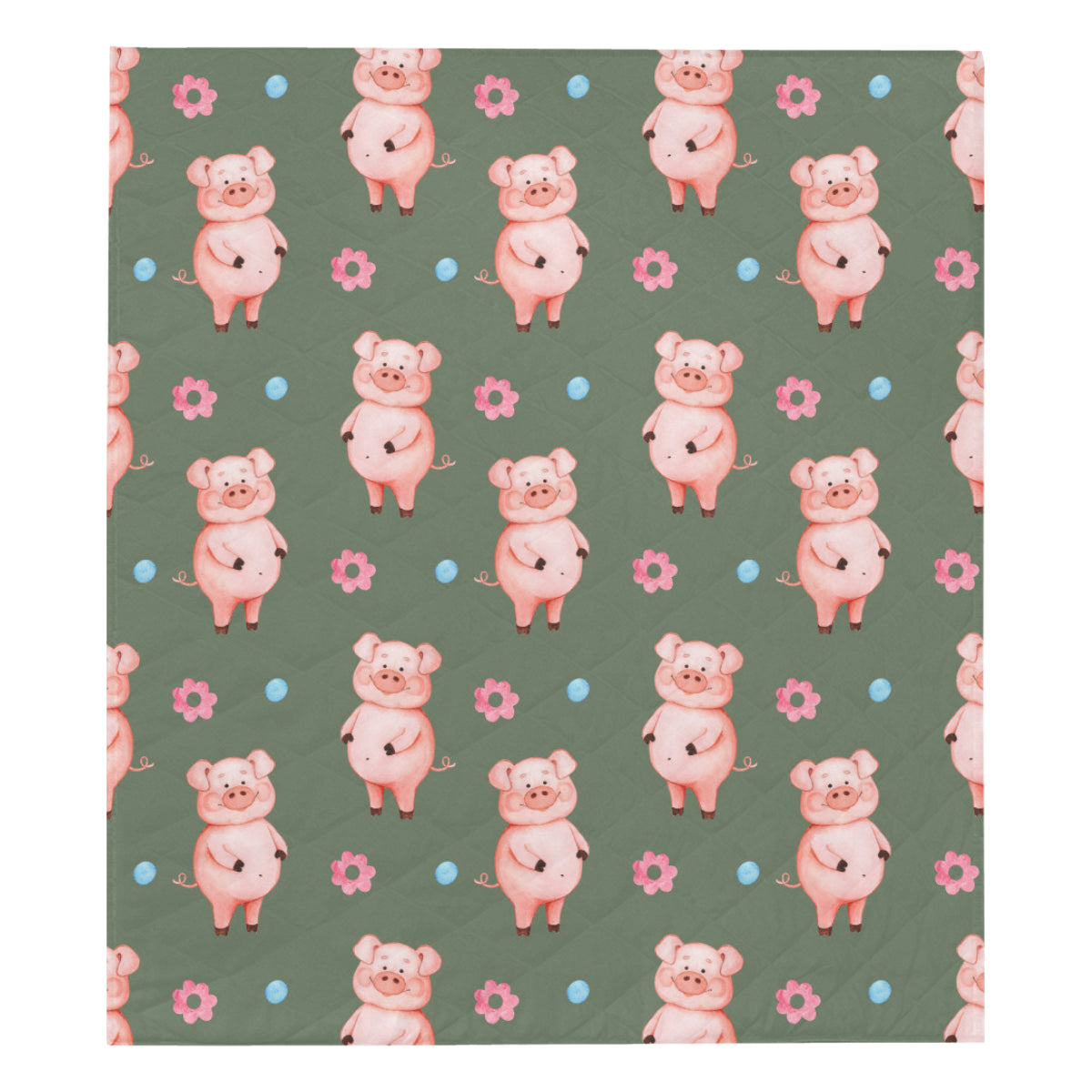 Pig Pattern Print Design 03 Premium Quilt