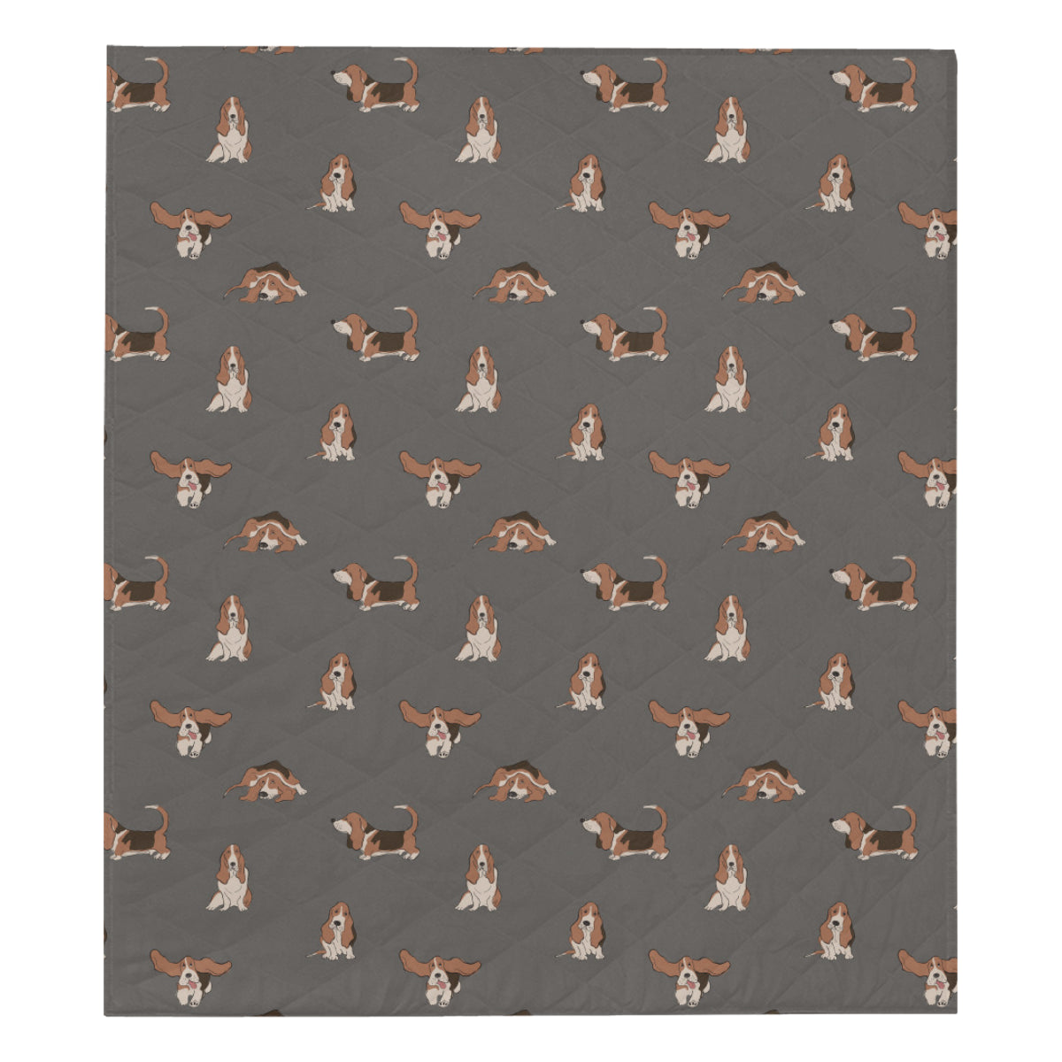 Basset Hound Pattern Print Design 03 Premium Quilt