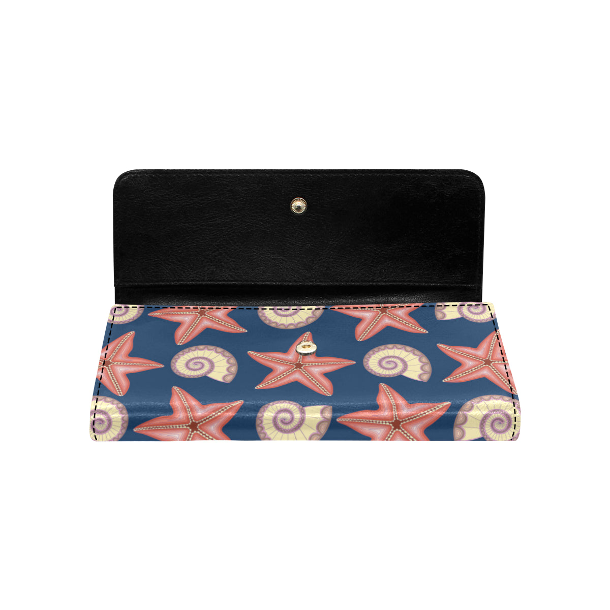Starfish Pattern Print Design 03 Women's Trifold Wallet