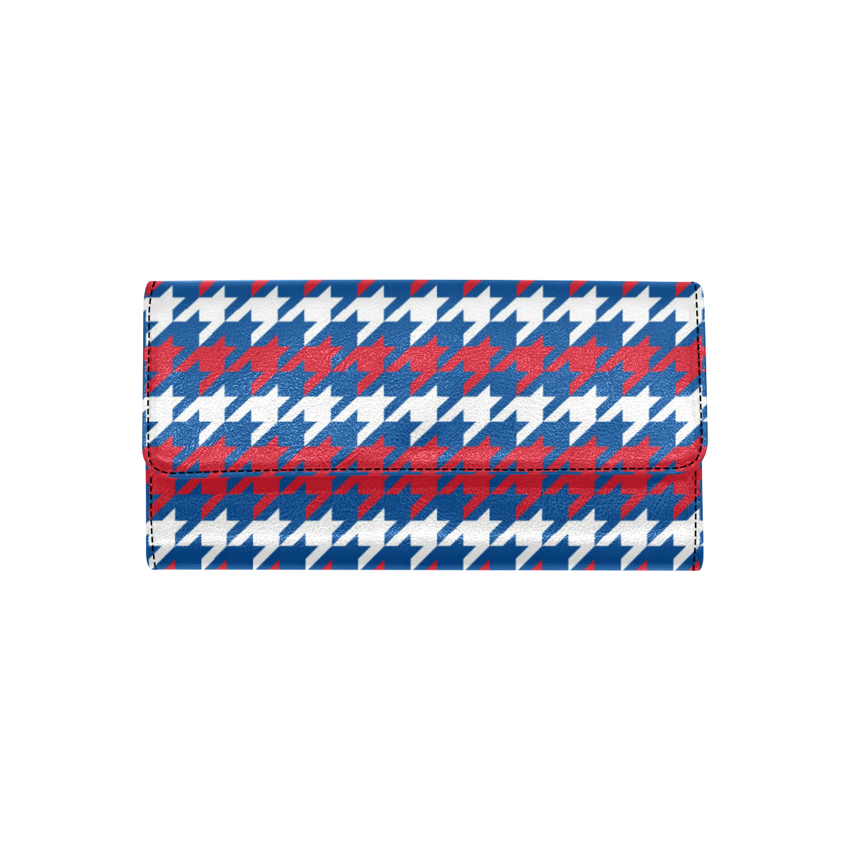 Patriotic Houndstooth Pattern Print Design A02 Women's Trifold Wallet
