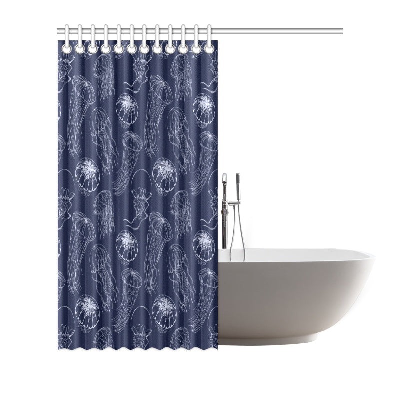 Jellyfish Pattern Print Design 05 Shower Curtain