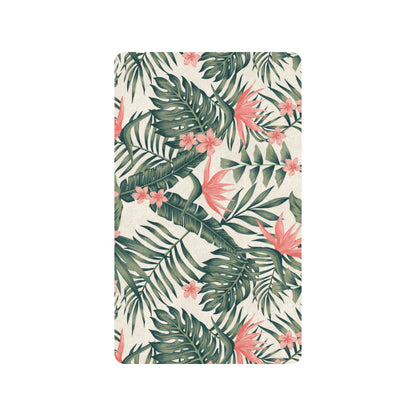 Tropical Flower Palm Leaves Rubber Doormat