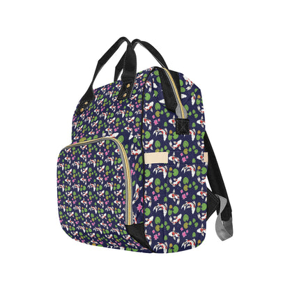 Koi Carp Pattern Design Themed Print Diaper Bag Backpack