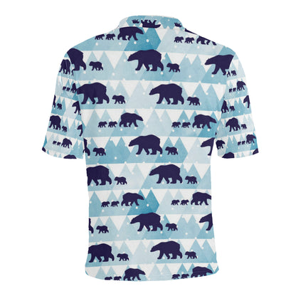 Bear Pattern Print Design BE01 Men Polo Shirt