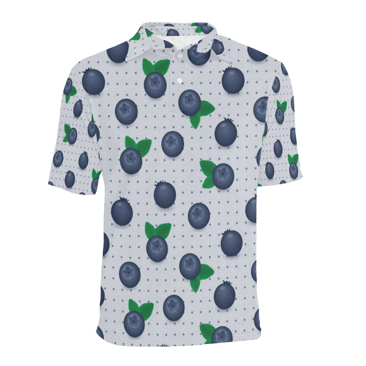 Blueberry Pattern Print Design BB02 Men Polo Shirt