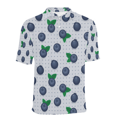 Blueberry Pattern Print Design BB02 Men Polo Shirt