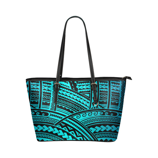 Polynesian Tribal Leather Tote Bag