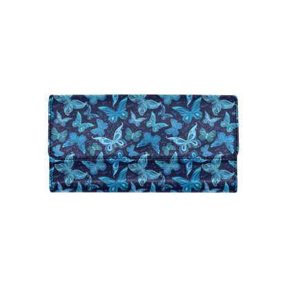 Butterfly Pattern Print Design 03 Women's Trifold Wallet