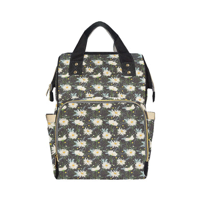 Daisy Pattern Print Design DS08 Diaper Bag Backpack