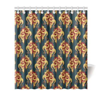 Dragons Gold Design Pattern Shower Curtain
