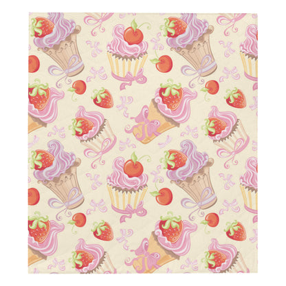 Strawberry Pink CupCake Premium Quilt