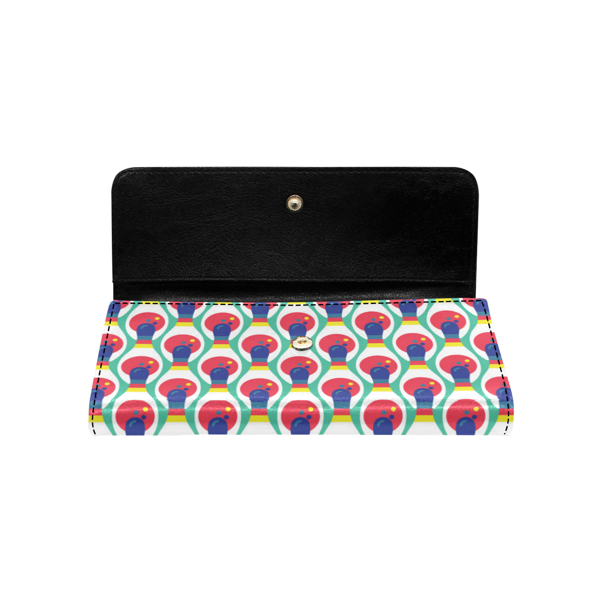 Bowling Pattern Print Design 05 Women's Trifold Wallet