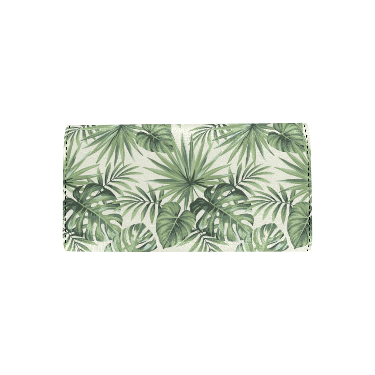 Palm Leaf Pattern Print Design A02 Women's Trifold Wallet