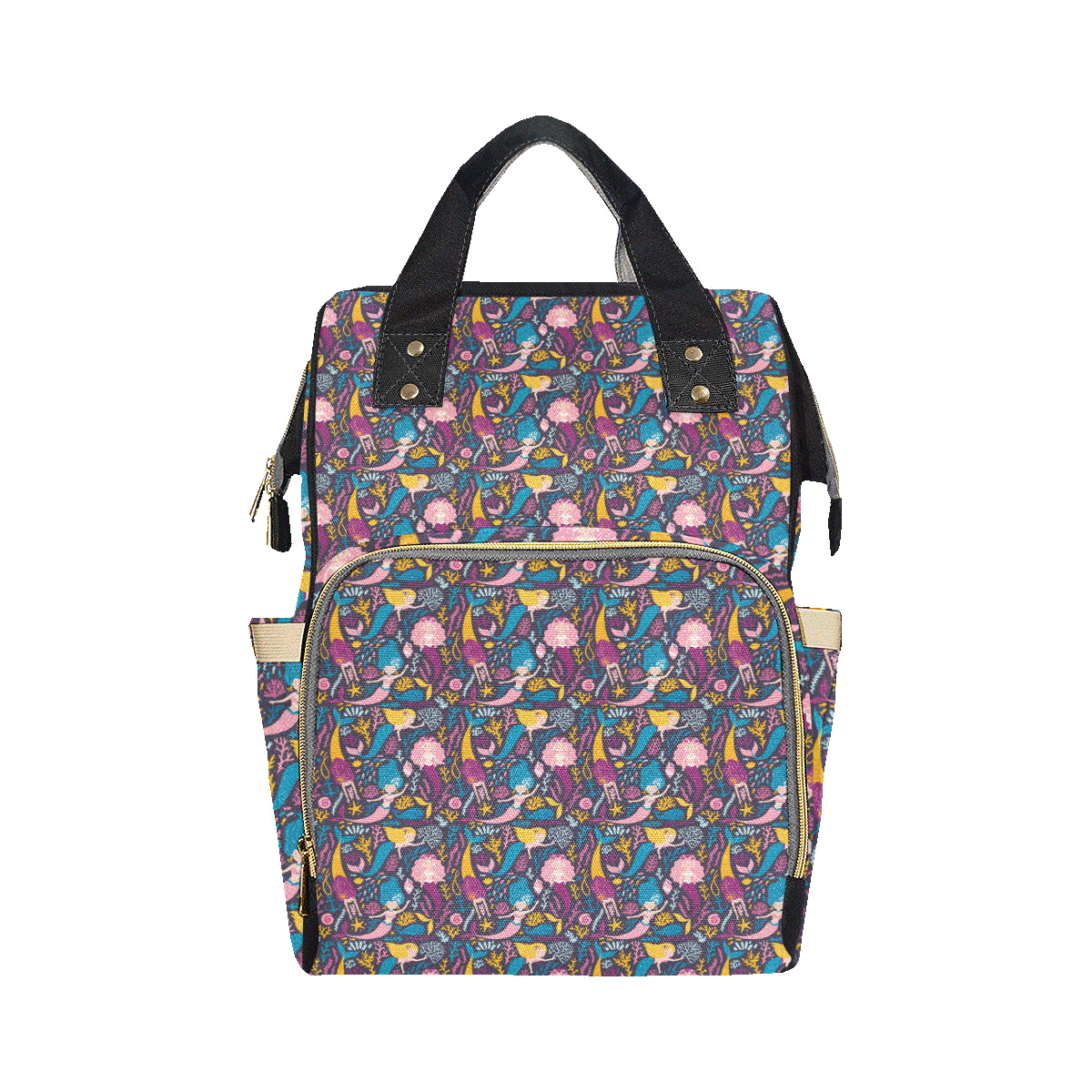 Mermaid Pattern Print Design 08 Diaper Bag Backpack