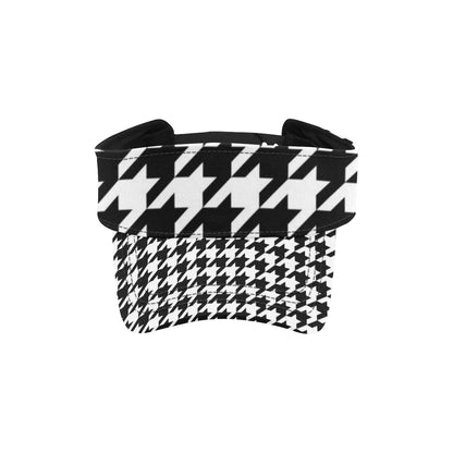 Houndstooth Black White  Pattern Print Design 05 Unisex Sun Visor