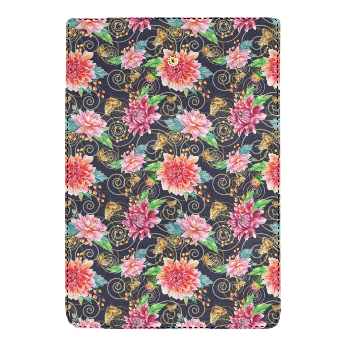 Dahlia Pattern Print Design DH02 Women's Trifold Wallet