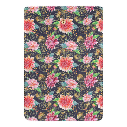 Dahlia Pattern Print Design DH02 Women's Trifold Wallet