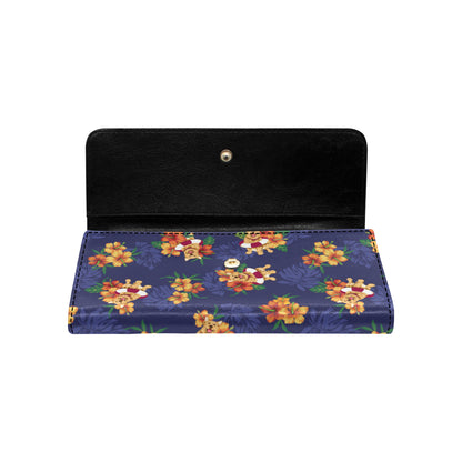 Hawaiian Themed Pattern Print Design H02 Women's Trifold Wallet