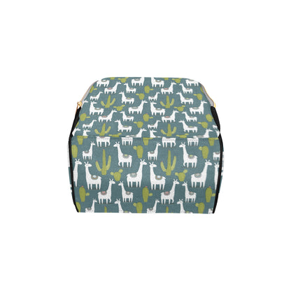 Llama Cactus Pattern Print Design 03 Diaper Bag Backpack