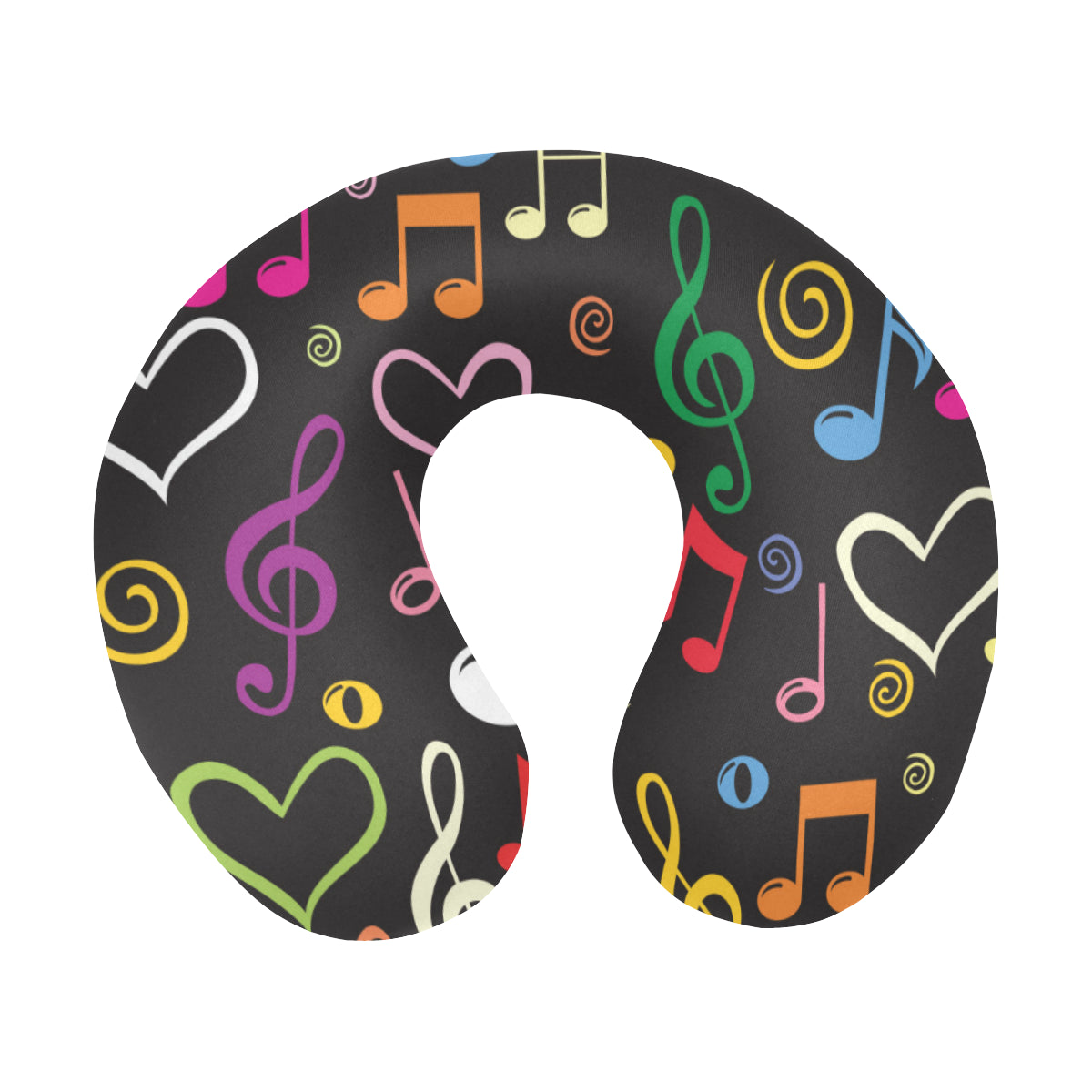 Music note Pattern Print Design A01 U-Shaped Travel Neck Pillow