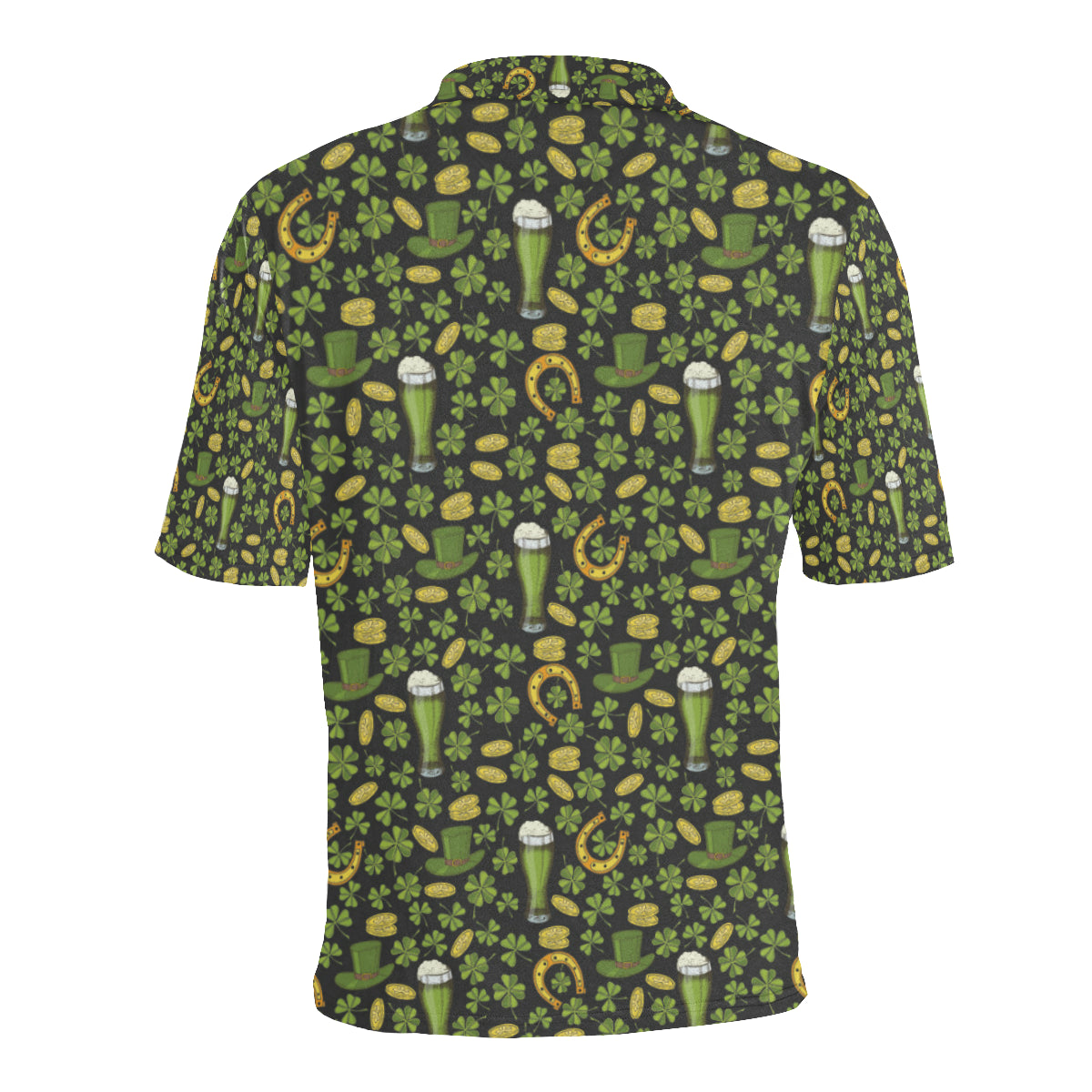 Clover St Patricks Pattern Print Design 03 Men Polo Shirt
