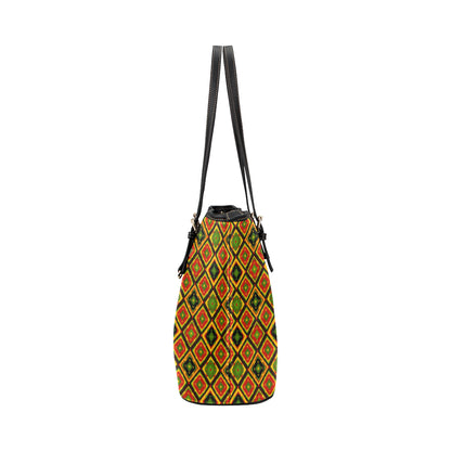 Rasta Reggae Color Pattern Leather Tote Bag