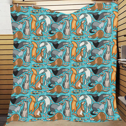 Ferret Pattern Print Design 03 Premium Quilt